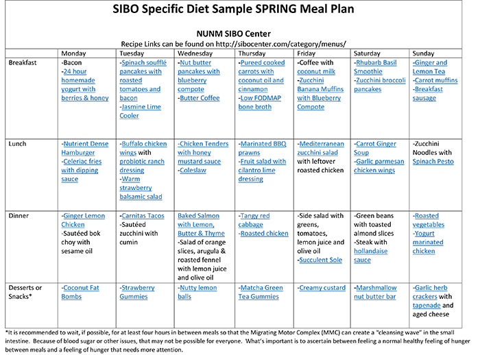 Sibo Specific Diet Meal Plan - Sibo Center